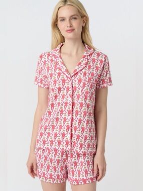 Roller Rabbit Monkey Polo Pajama Set Pink
